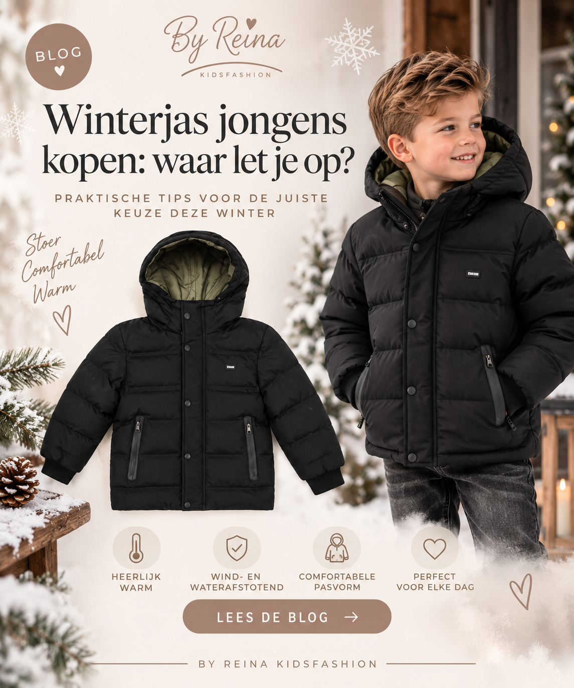 jongen met winterjas aan uit de collectie 