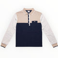 Jongens Polo Lange Mouw Colorblock – Navy Beige