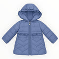 Meisjes Gewatteerde Jas met Ruches – Blauw