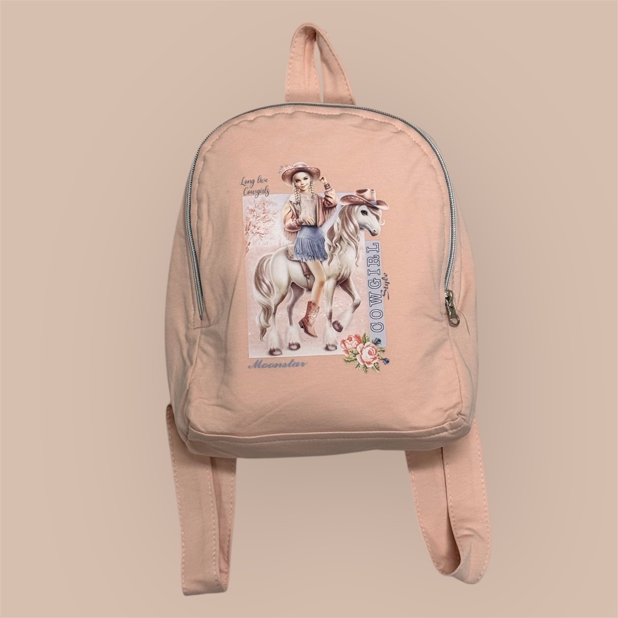 Meisjes Jurk Set Roze – Lange Mouw Jurk met Bijpassend Tasje (Cowgirl Design)