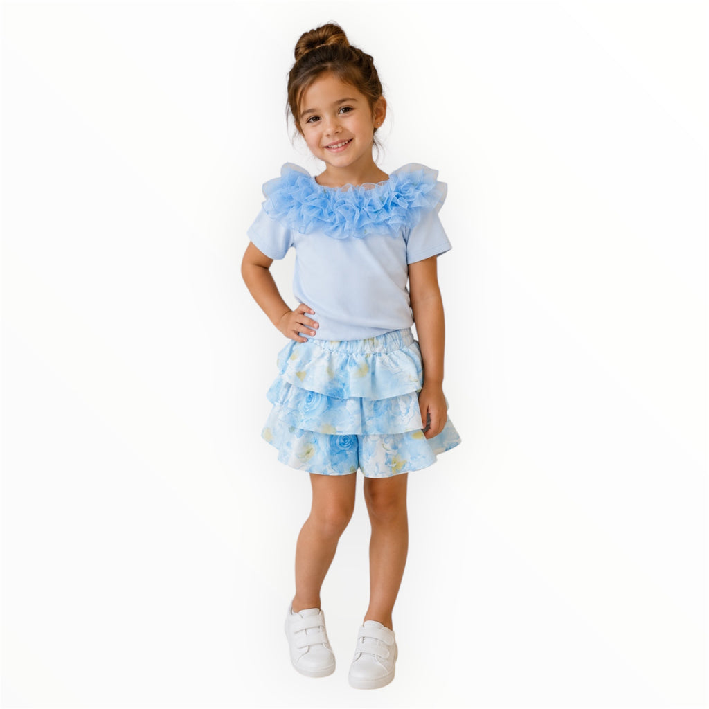 Meisjes Setje met Ruffles – Lichtblauw – foto 2