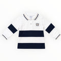 Peuter Jongens Polo Longsleeve Wit & Donkerblauw