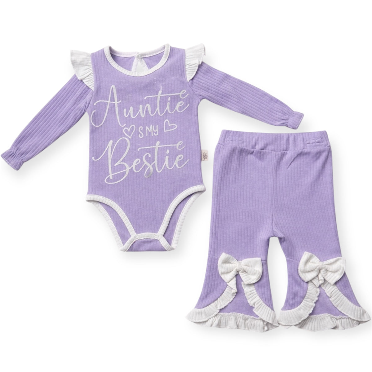 Baby Meisjes Setje 2-delig met Strik – Lila