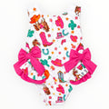 Cowgirl Baby Meisjes Badpak met Roze Strikken