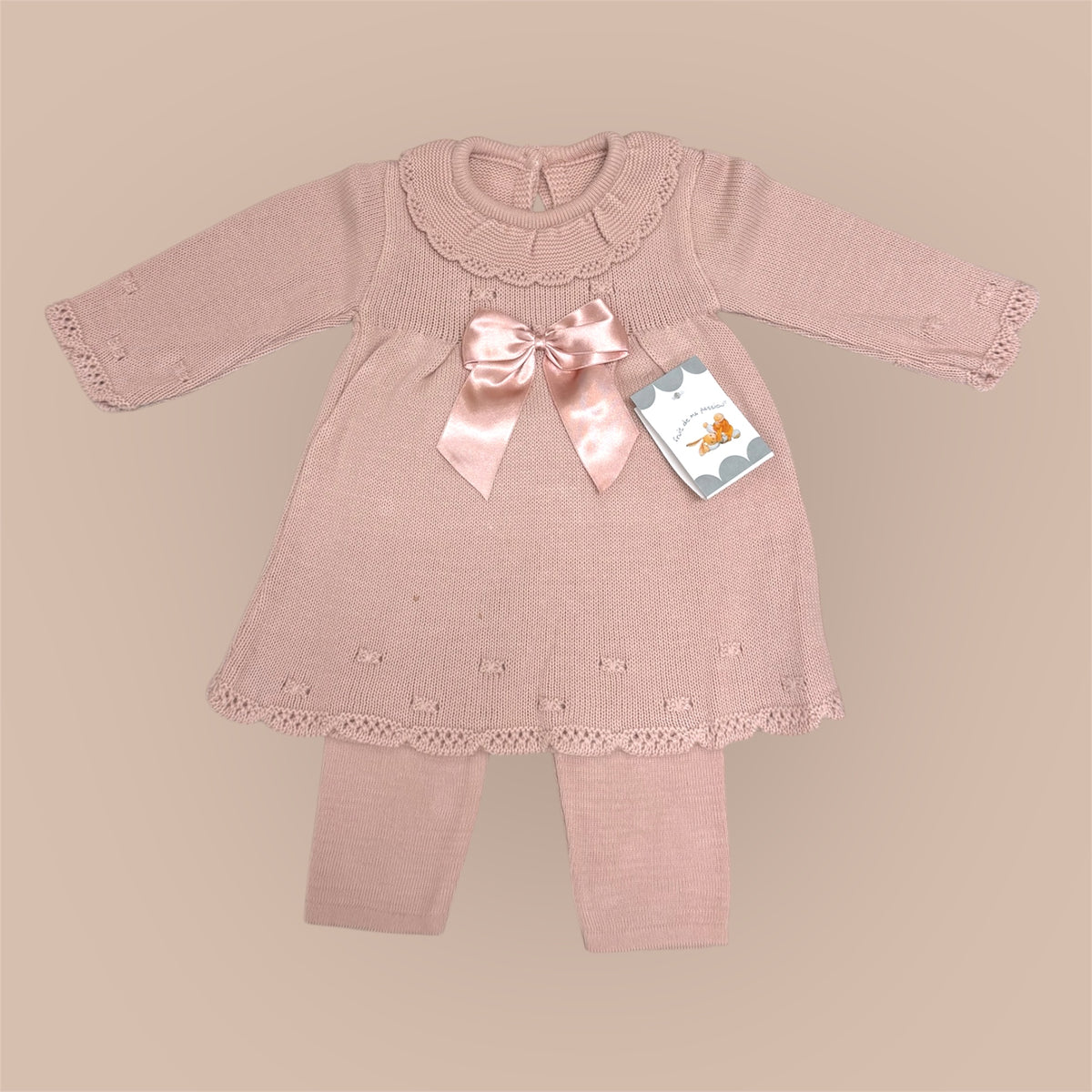 Baby Setje Gebreid Jurkje & Legging – Roze