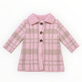 Baby & Peuter Meisjes Gebreid Jasje Roze/Beige Geruit
