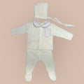Baby Setje 3-delig Gebreid met Strik Mutsje – Wit