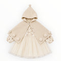 Baby Meisjes Feestjurk met Gebreide Cape – Crème