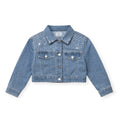 Meisjes Spijkerjasje Cropped met Strass – Denimblauw