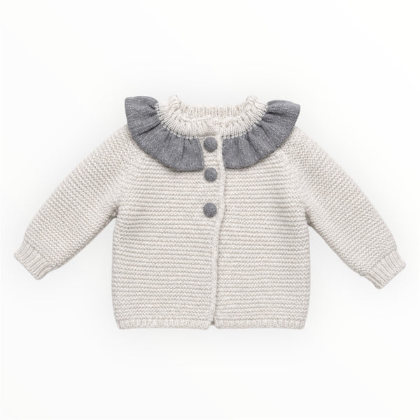 Baby Meisjes Vestje met Ruffle Kraag – Crème