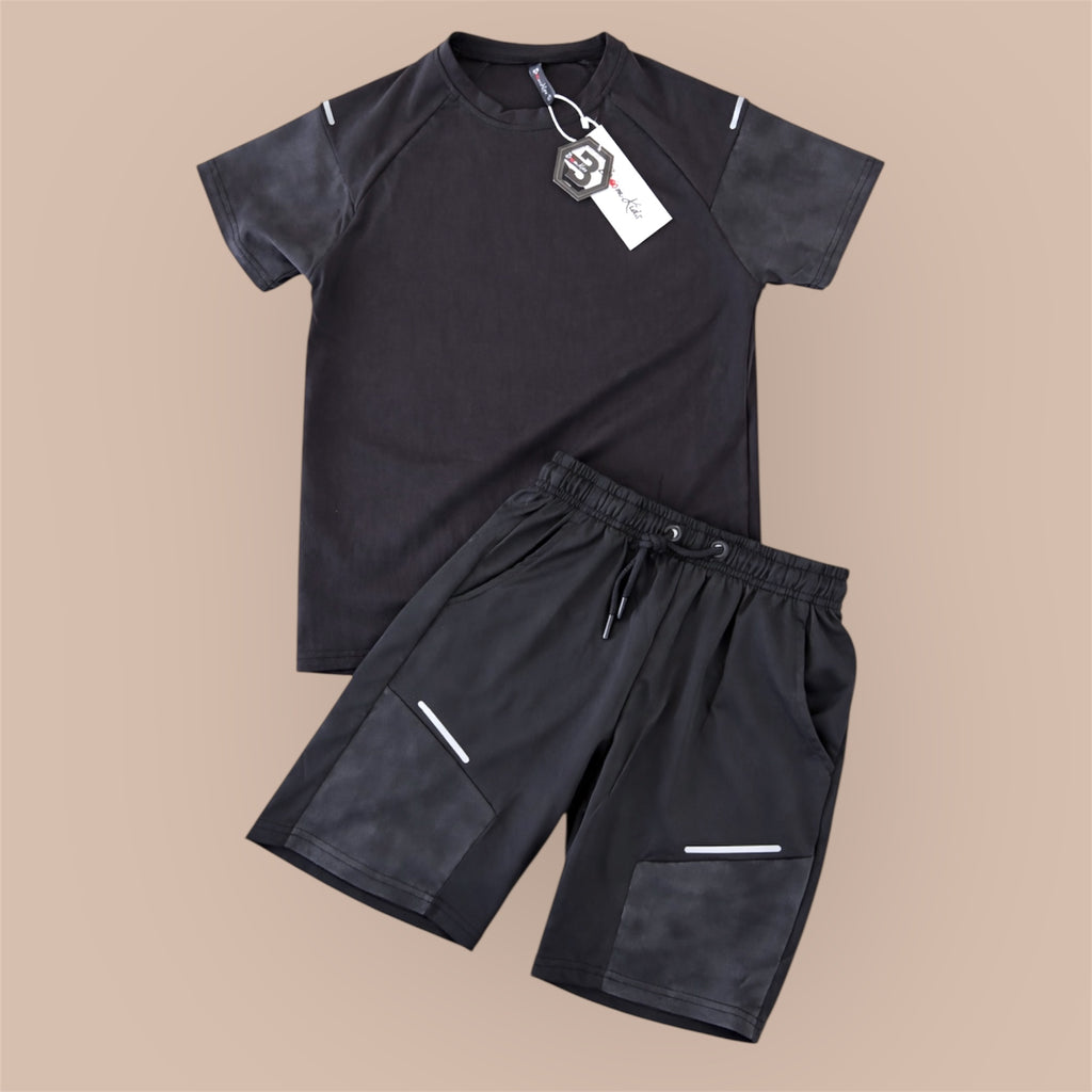 Jongens Sportset met Reflecterende Details – Zwart