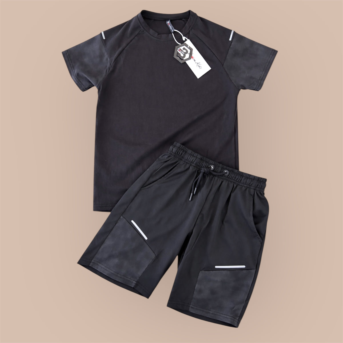 Jongens Sportset met Reflecterende Details – Zwart