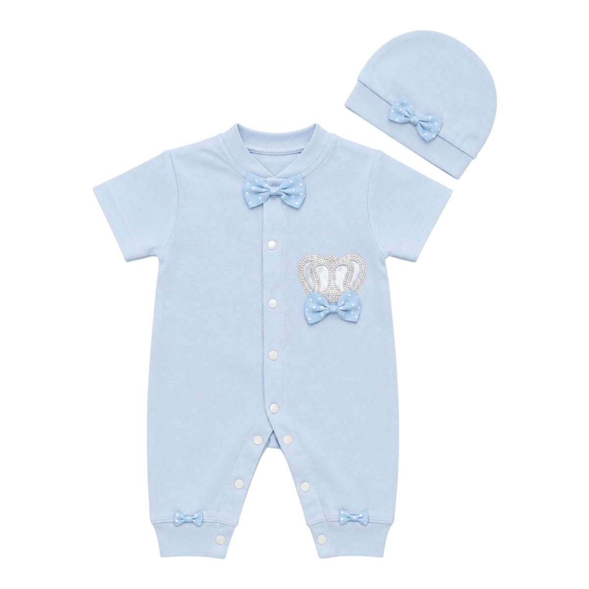 Baby Boxpakje met Mutsje en Kroontje – Lichtblauw