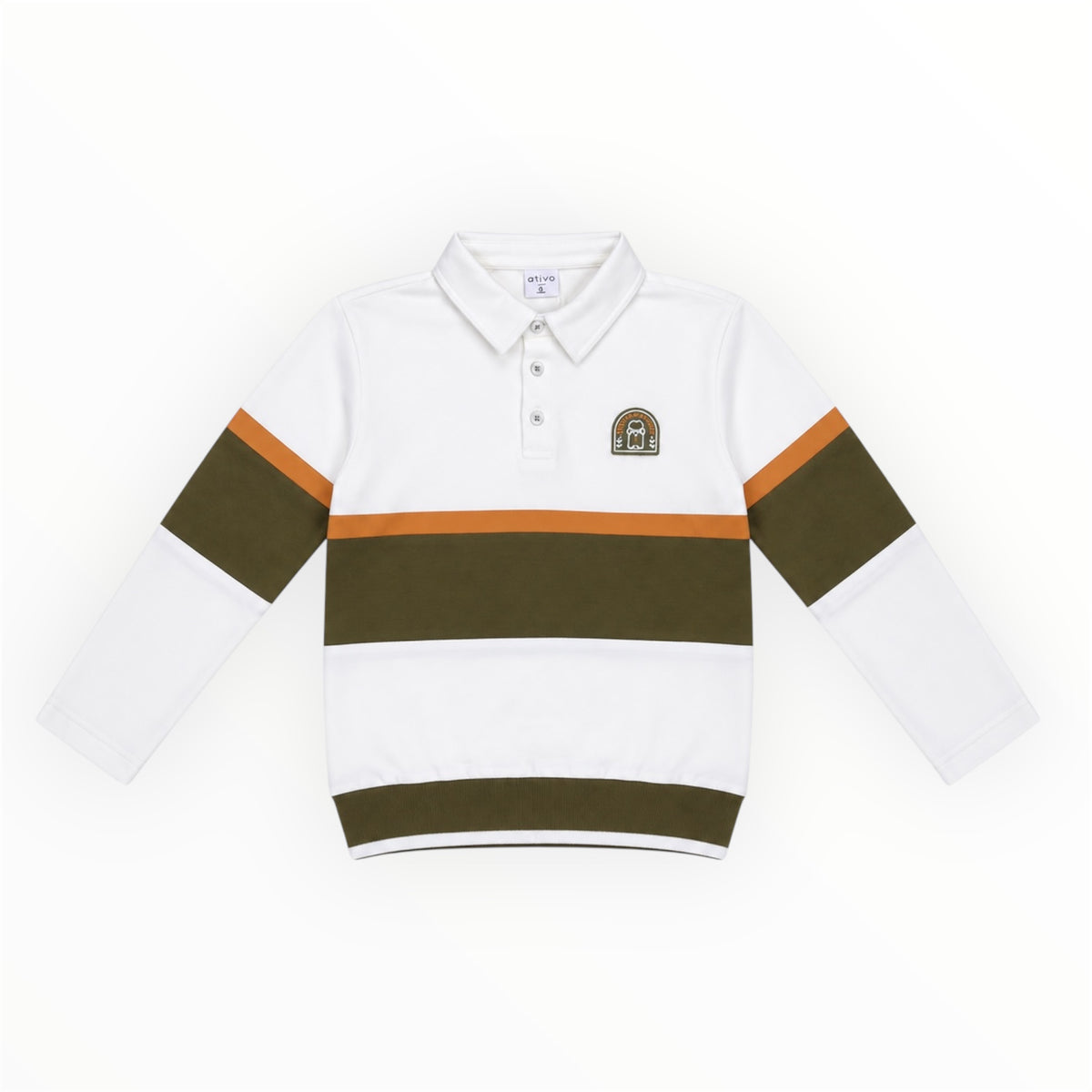 Jongens Polo Sweater Wit – Groen & Oranje