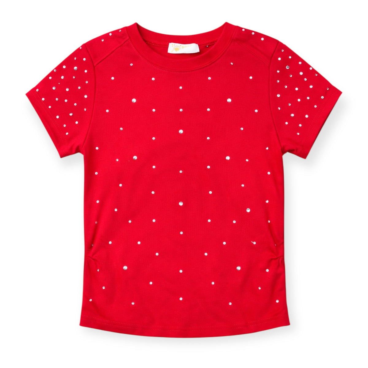Meisjes T-shirt Sparkle met Steentjes – Rood