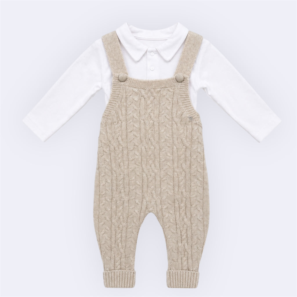 Baby Jongens Set 4-Delig met Bontkraag – Beige – foto 2