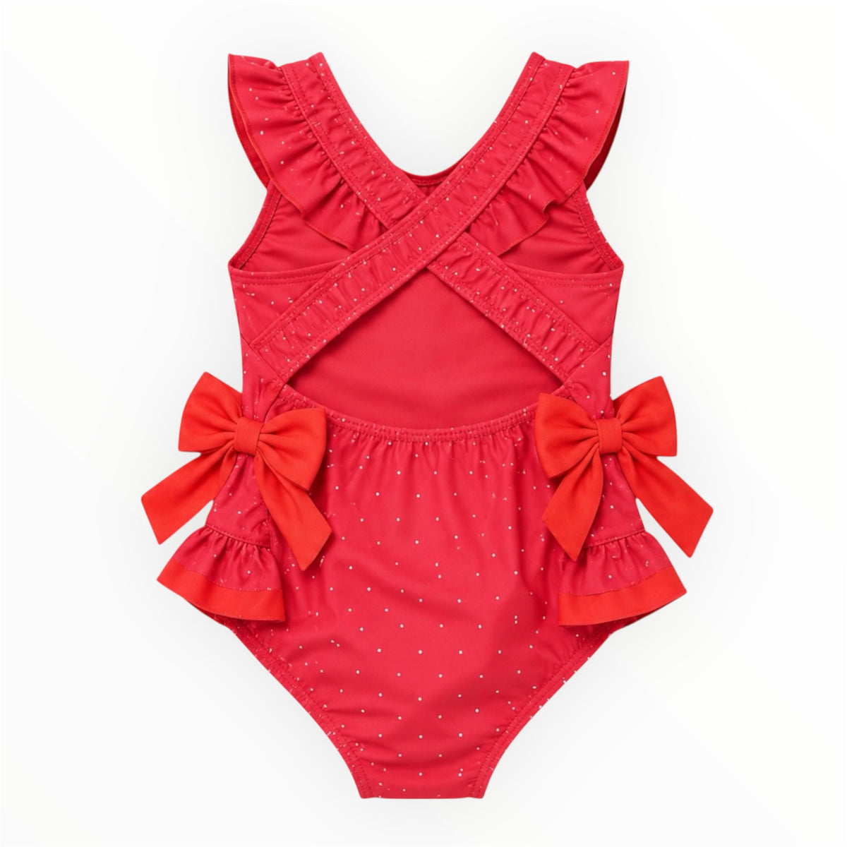 Peuter Meisjes Badpak Rood met Strikjes – foto 2