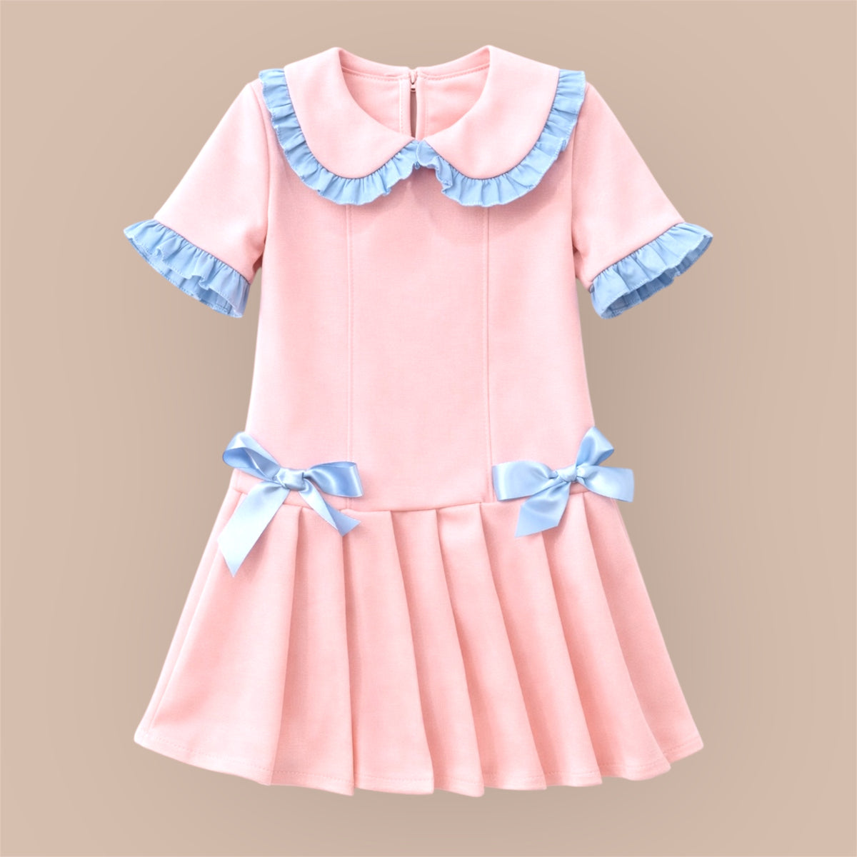 Meisjes Jurk Elegant met Strikdetails – Roze