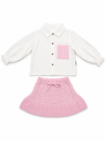 Meisjes Set met Gebreid Rokje & Blouse – Roze