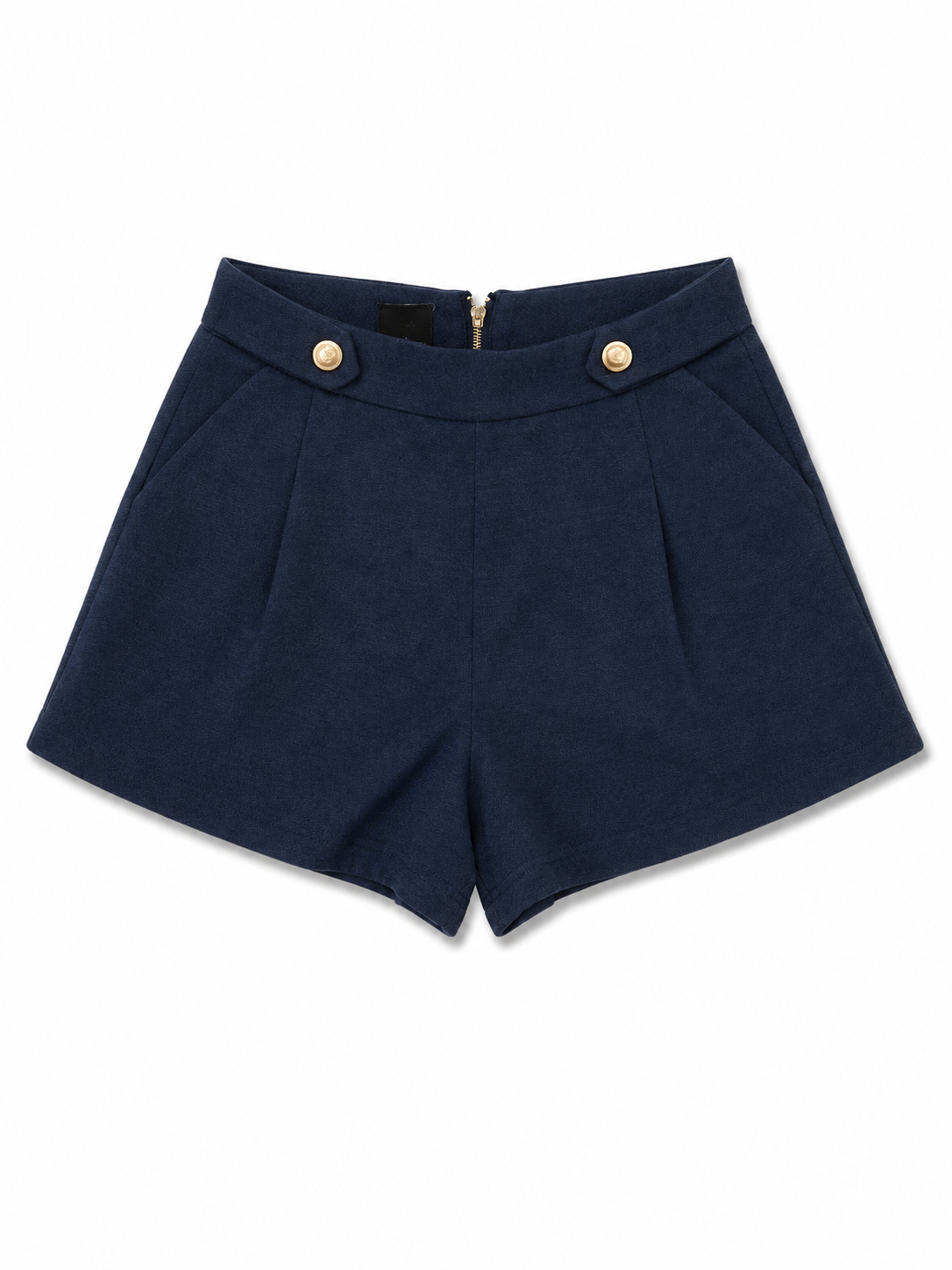 Meisjes Pantalon Short Donkerblauw met Gouden Knopen