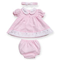 Baby Meisjes Jurkje Setje Stipjes & Borduursel – Roze