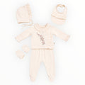 5-Delige Baby Meisjes Set Crème met Bloemen & Ruches