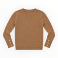 Meisjes Basic Trui Camel – Gouden Knoopdetails