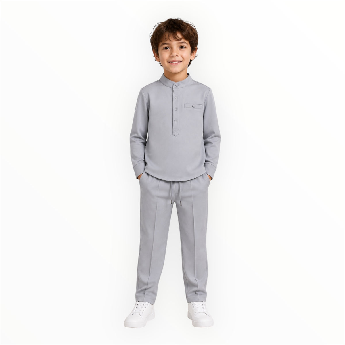 Jongens 2-Delige Set Grijs – Blouse & Pantalon – foto 2