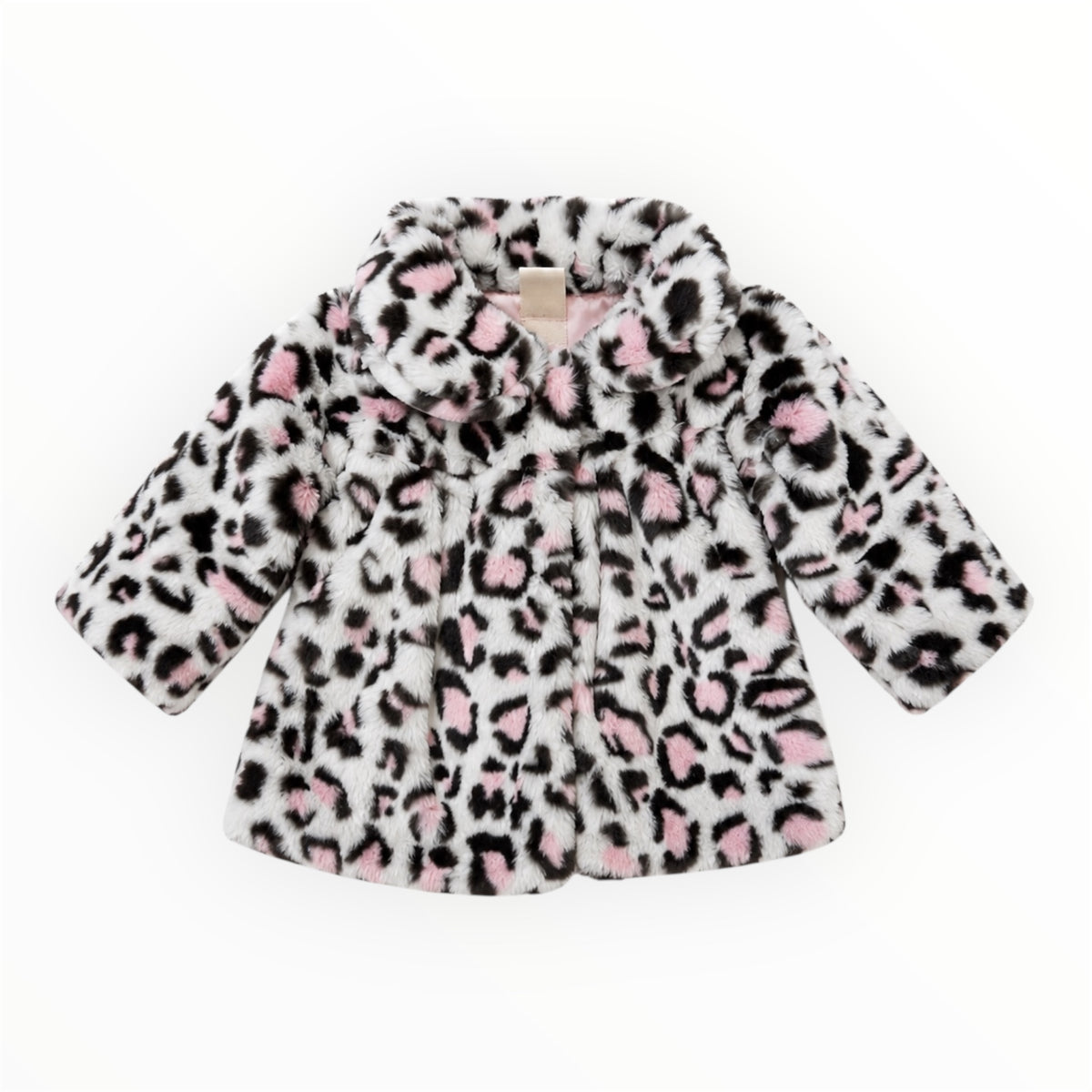 Baby Meisjes Teddy Jas – Panterprint Roze