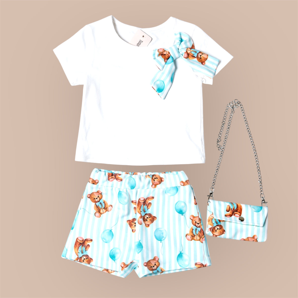 Meisjes Setje met Tasje – Wit Blauw