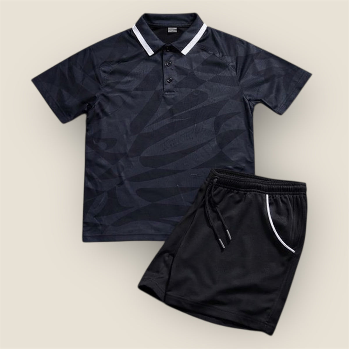 Jongens Setje Sportieve Polo & Short – Zwart