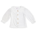 Meisjes Blouse Broderie met Kraag – Wit
