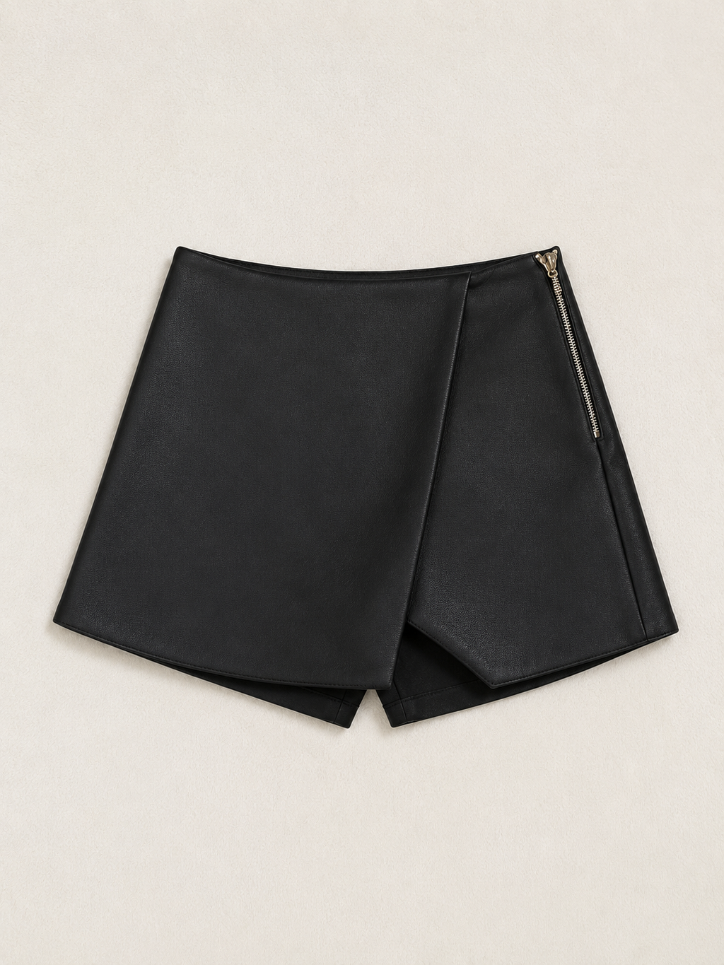 Meisjes Zwarte Leatherlook Skort met Gouden Details
