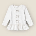 Meisjes Tuniek Rib met Ruffle Zoom – Wit