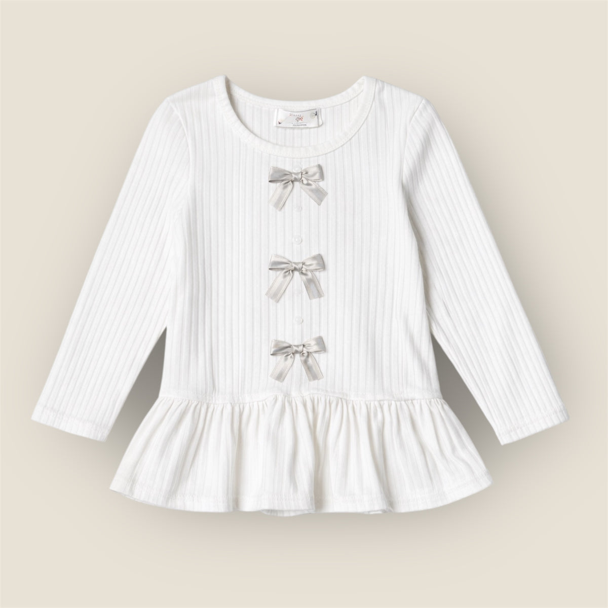 Meisjes Tuniek Rib met Ruffle Zoom – Wit