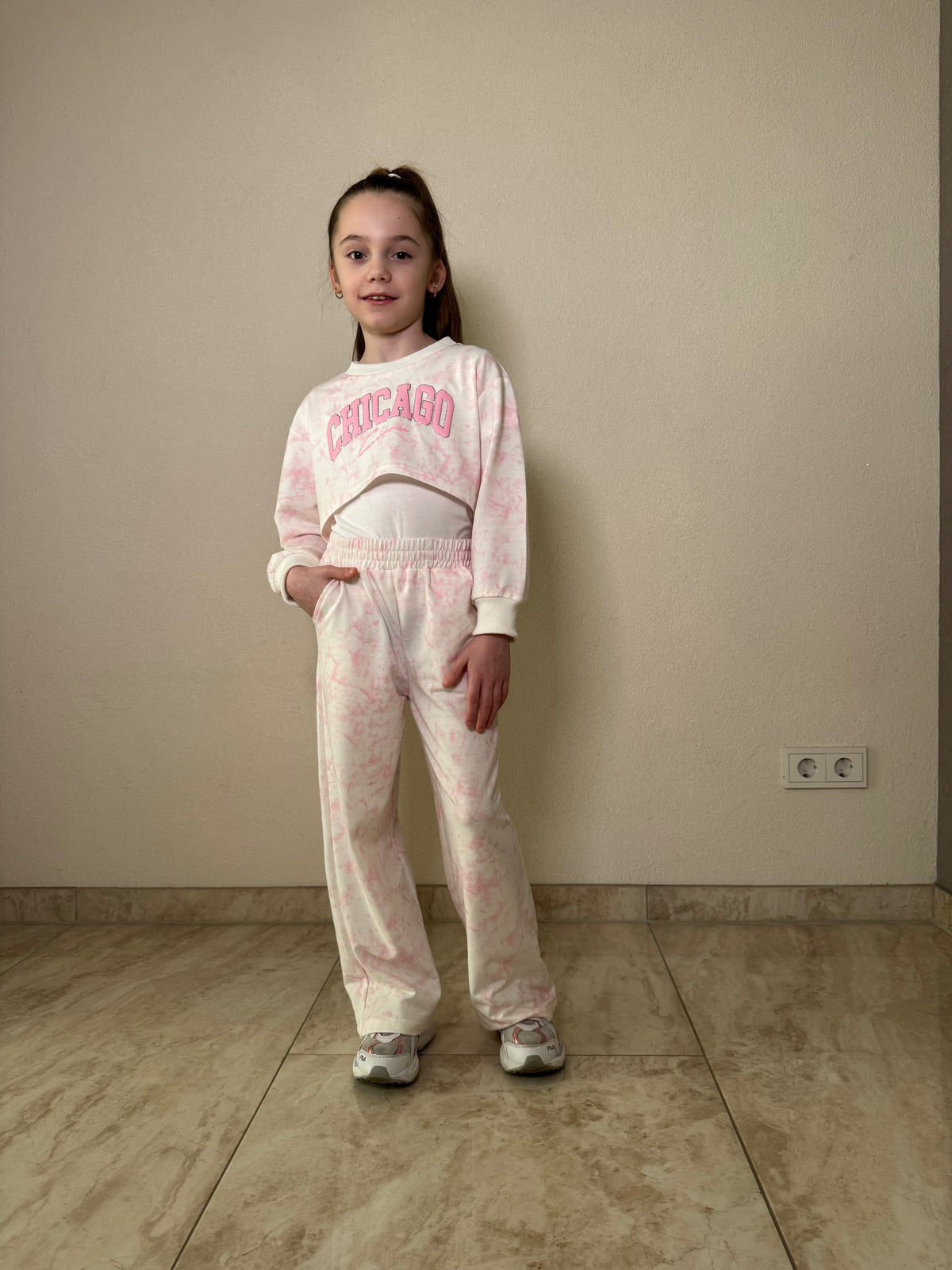 Meisjes Setje 3-delig Comfy – Wit Roze