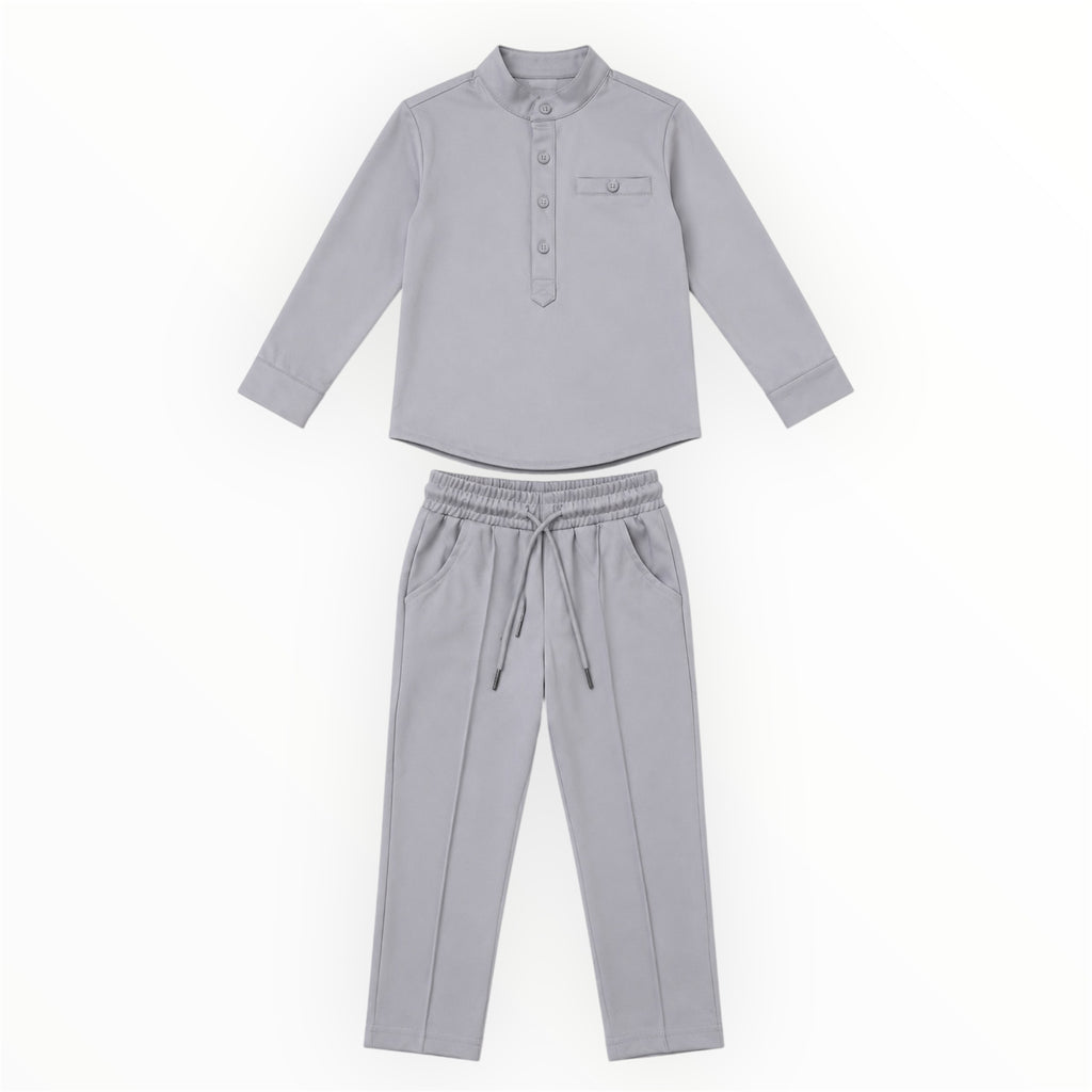 Jongens 2-Delige Set Grijs – Blouse & Pantalon