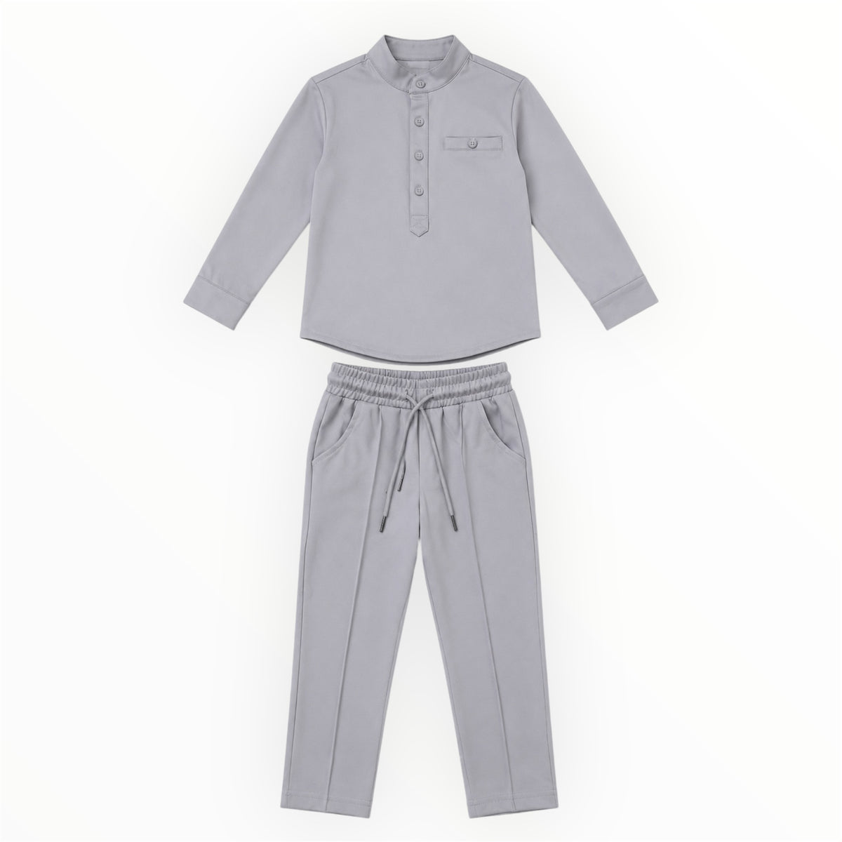 Jongens 2-Delige Set Grijs – Blouse & Pantalon