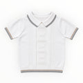 Baby Peuter Jongens Wit Gebreide Polo met Kabelpatroon