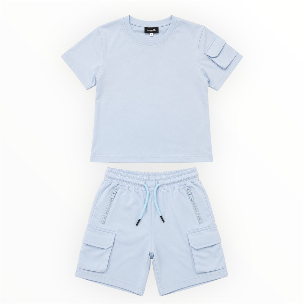 Jongens Cargo Set met T-shirt en Short – Blauw
