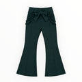 Meisjes Flared Broek Donkergroen met Strik