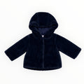 Baby Peuter Meisjes Donkerblauw Teddy Jasje met Capuchon