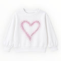Meisjes Sweater Wit met Roze Glitterhart