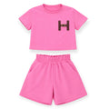 Meisjes Setje Crop Top & Short – Roze