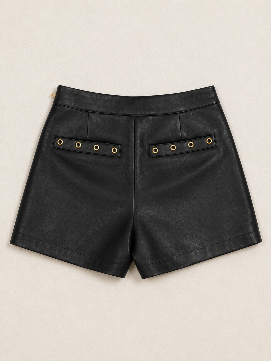 Meisjes Zwarte Leatherlook Skort met Gouden Details – foto 2