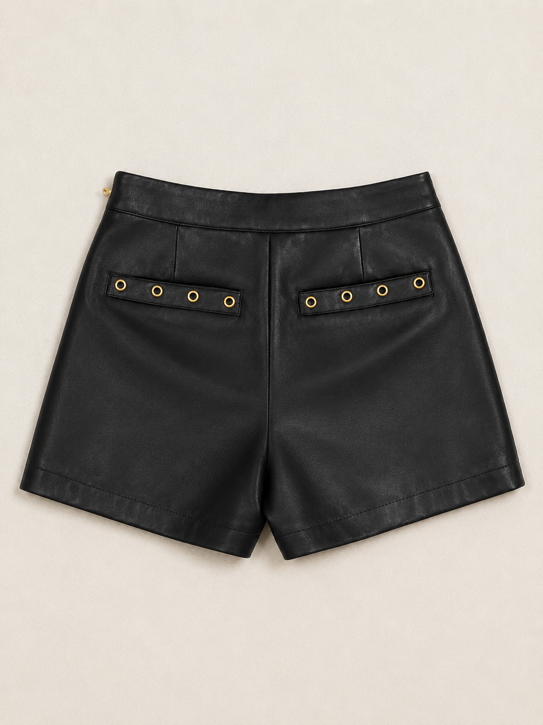 Meisjes Zwarte Leatherlook Skort met Gouden Details – foto 2