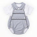 Baby Jongens 2-Delige Set Grijs Geruit met Bloomer