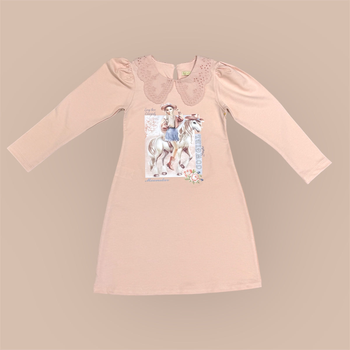 Meisjes Jurk Setje Cowgirl met Tasje – Roze – foto 2