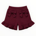 Meisjes Short Bordeaux met Strikjes & Ruches