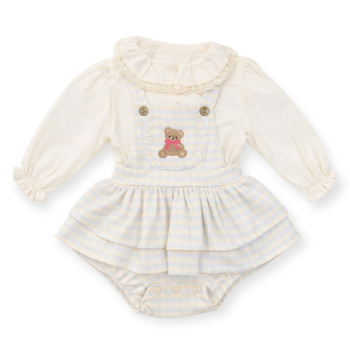 Baby Meisjes Set met Teddy – Blouse & Romper Rokje
